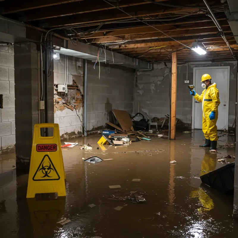 Flooded Basement Electrical Hazard in Calhoun County, TX Property