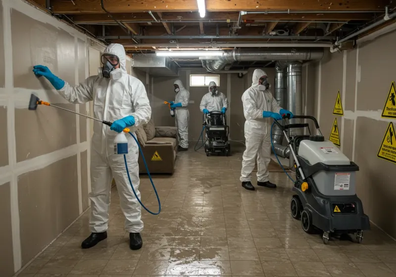 Basement Moisture Removal and Structural Drying process in Calhoun County, TX